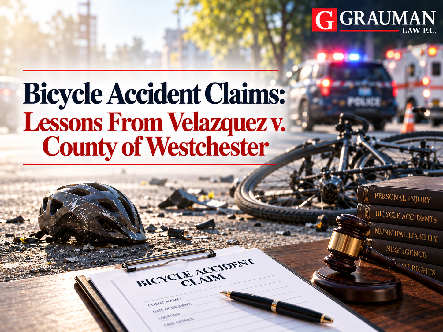 Bicycle accident scene in NYC