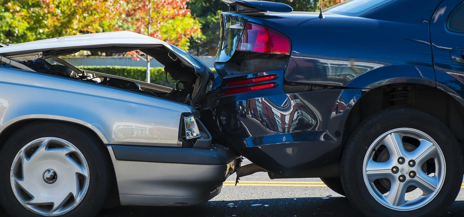 two cars in an accident