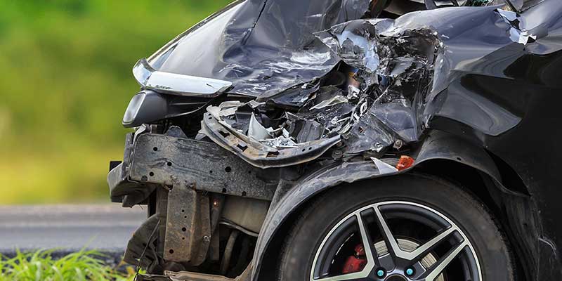 A crashed vehicle