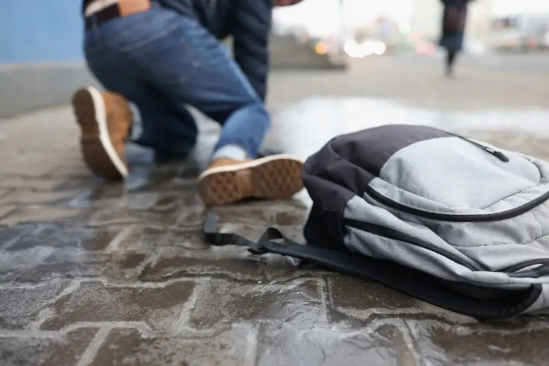a person slipping on ice