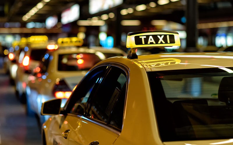 Taxis driving